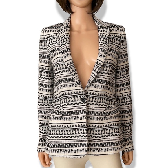 NWOT Banana Republic white black southwest blazer jacket